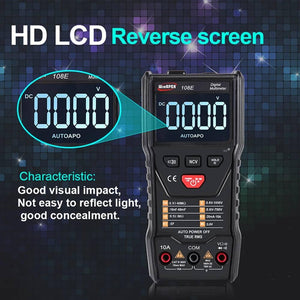 Winapex 108e 6000 Counts True Rms Digital Multimeter Automatic Voltage Current Resistance Meter With Lcd Screen
