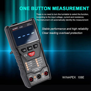 Winapex 108e 6000 Counts True Rms Digital Multimeter Automatic Voltage Current Resistance Meter With Lcd Screen