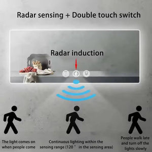 On Demand 12W Three-Button Inductive Stepless Temperature Touch Sensor Color Adjustment for Bathroom Mirror Dimming and Defogging