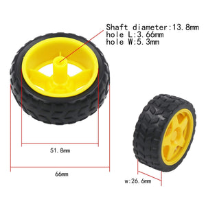 1 Piece Tt Motor Rubber Tires Dia 68mm Width 26mm Geared Tyre For Diy Rc Cars Wheels Model Robot Tire Plastic Wheel Rim Hub