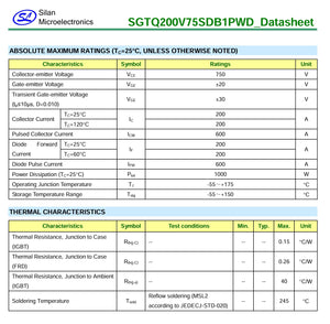 200a 750v Igbt Q200v75sdb1 Sgtq200v75sdb1-digilog.pk