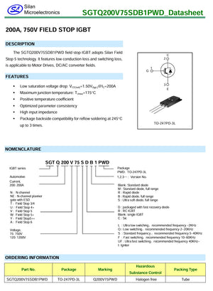 200a 750v Igbt Q200v75sdb1 Sgtq200v75sdb1-digilog.pk