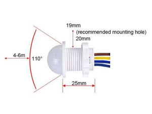 20mm Motion Sensor Light Switch