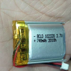 23mm x 28mm x 10mm 3.7v 740ma Li Ion Battery