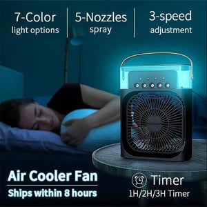 3 In 1 Fan Air Conditioner Household Mini Air Cooler Led Night Light Humidifier