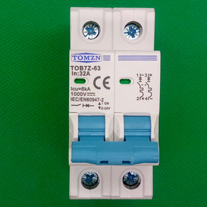 32a Tomzn Tob7z-63 2p Dc 1000v Solar Circuit Breaker - Reliable Protection For Solar System