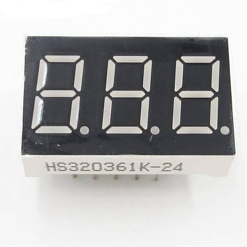 3 Digit Common Cathode 7 Segment Led Display