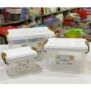 3 Pcs Stackable Smart Storage Containers Boxes For Jewellery, Makeup, Tools, Food, Office Use Organizer Box