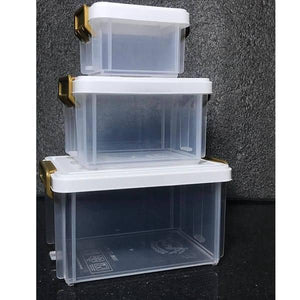 3 Pcs Stackable Smart Storage Containers Boxes For Jewellery, Makeup, Tools, Food, Office Use Organizer Box