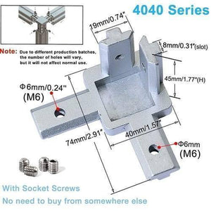 4040 Size 3 Way End Corner Bracket Connector For t Slot Aluminum Extrusion Profile