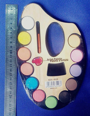 Artist Palette 12 Water Color Paints For Kids - Large Water Colors 12 Color - Brush