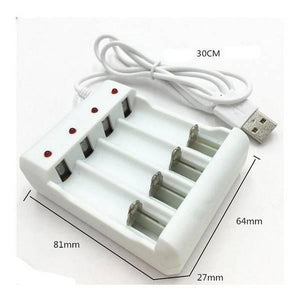 4 Slot Usb Universal Battery Charger Fast Charging Adapter For Ni-mh Not For 18650