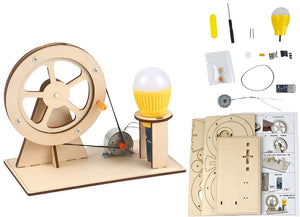 Wooden Hand Generator Kids Science STEM DIY Technology STEAM Physics Kit Education