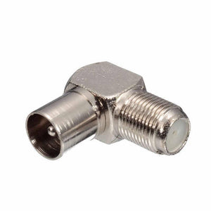 Dell 90 Degree Right Angled Tv Aerial Cable Connector Rf Coaxial f Female To Tv Male Plug To Female Socket