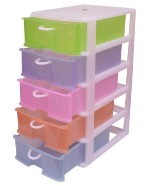 Stackable 5 Drawers Layers Set Shoe Makeup Jewelry Storage Organizer Boxes Plastic Cabinets Racks Delivery in Lahore Only