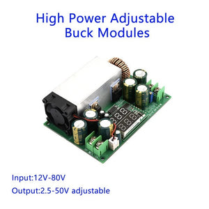 600w Dc-dc Step Down Power Supply Module With Fan 12v-80v | Adjustable Output 2.5v-50vg