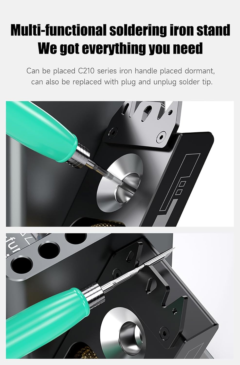 Mechanic Rs5 Multi Functional Welding Soldering Iron Holder With Iron Tip Placement Hole Sponge Pad Tin Wire Placement Rack