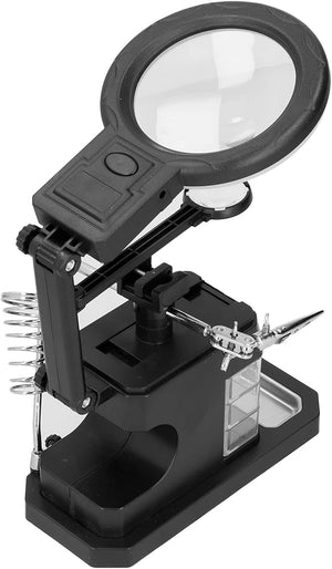 TE 803 Magnifier Soldering Station with LED Light, Adjustable Magnifying Glass Stand Holder, USB Powered for Electrical Maintenance, Engraving, and Laboratory Use