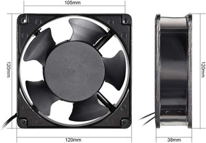 220V Cooling Fan 120mm x 120mm x 38mm 0.14A Dual Ball Bearings 4.75 Inch Fan