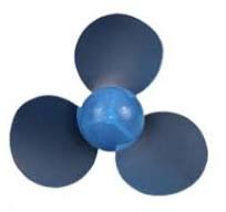623y2a Soft Blue 62mm Toy Fan Blade Propeller Three-blade Propeller Fan Blade
