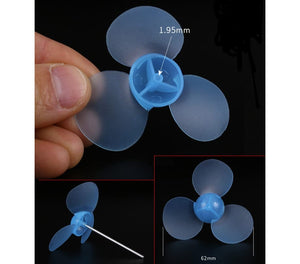 623y2a Soft Blue 62mm Toy Fan Blade Propeller Three-blade Propeller Fan Blade