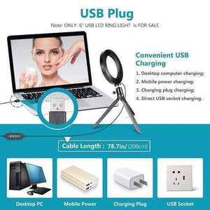 6 Inch 15cm Selfie Led Ring Light Without Stand For Tiktok Video Live Camera Makeup