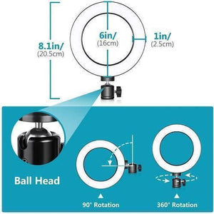 6 Inch 15cm Selfie Led Ring Light Without Stand For Tiktok Video Live Camera Makeup