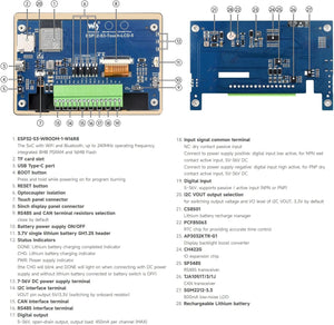 On Demand ESP32-S3 5inch Capacitive Touch Display Development Board, 5-Point Touch, 32-Bit LX7 Dual-Core Processor, Support Wi-fi & BLE, with Onboard Antenna, 800×480 Display Resolution