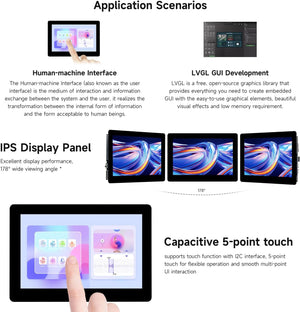 On Demand ESP32-S3 5inch Capacitive Touch Display Development Board, 5-Point Touch, 32-Bit LX7 Dual-Core Processor, Support Wi-fi & BLE, with Onboard Antenna, 800×480 Display Resolution