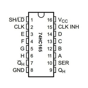 74hc165 Parallel To Serial 8 Bit Shift Register Ic
