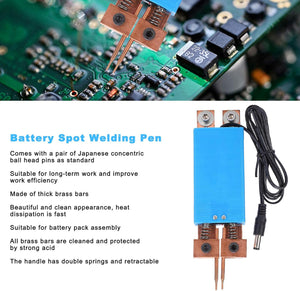 Diy Spot Welder Machine Welding 18650 Battery Handheld Spot Welding Pen Automatic Trigger Built-in Switch Blue