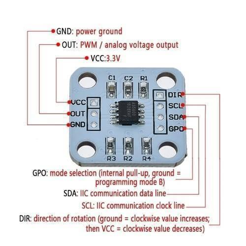 As5600 Magnetic Encoder Magnetic Induction Angle Measurement Sensor Module 12bit High Precision For Arduino