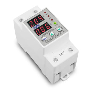 Tomzn 63A, 220V, Auto Cutoff & Reset – Best for Home & Industrial Safety Adjustable Over & Under Voltage Protective Device TOVPD1
