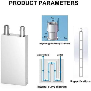 40mm x 80mm Aluminium Water Cooling Block For Liquid Water Cooler Heat Sink System