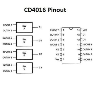 Cd4016 Quad Bilateral Analog Switch Ic