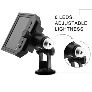 Digital Microscope 4.3in Hd Led 3.6mp 1-600x Continuous Magnifier