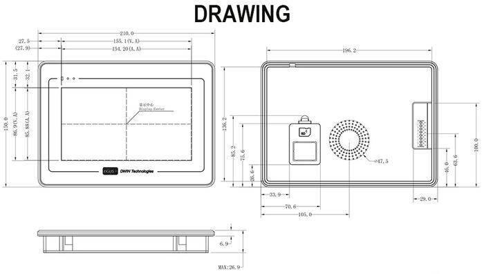 Dwin 7 Inch Industrial Hmi Lcd Touch Screen 800x480 Display Module Dmg80480t070 A5 Wtr