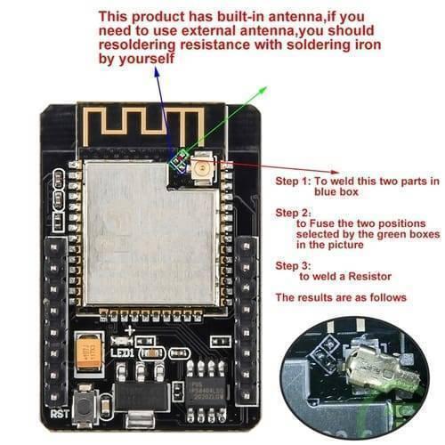 Esp32 Cam Mb Wifi Bluetooth Development Board Micro Usb Interface Ch340g Usb To Serial Port And Ov2640 Camera Module