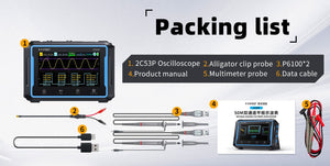 Fnirsi 2c53p 3-in-1 50mhz Dual Channel Oscilloscope Signal Generator Multimeter (portable Dso)