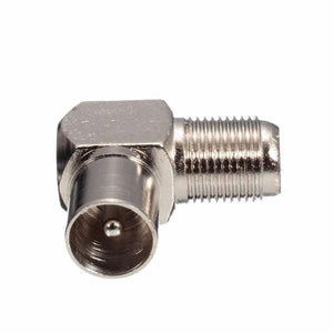 Dell 90 Degree Right Angled Tv Aerial Cable Connector Rf Coaxial f Female To Tv Male Plug To Female Socket