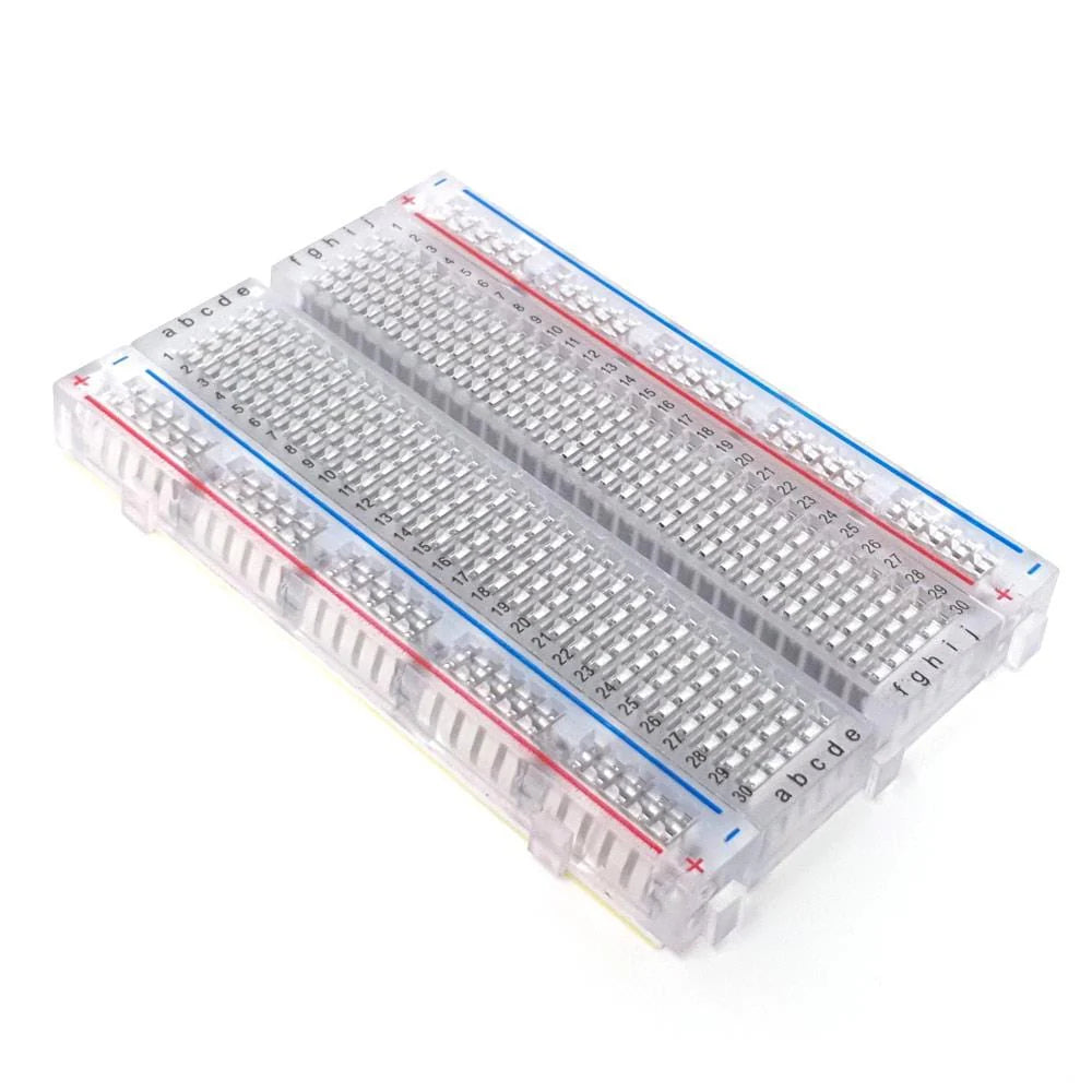 Transparent Clear Breadboard 400 Tie-Points 4 Power Rails