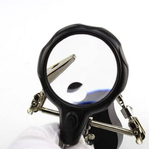Helping Hand Clip Desktop Led Light Magnifier Glass With Soldering Stand 3.5x 12x