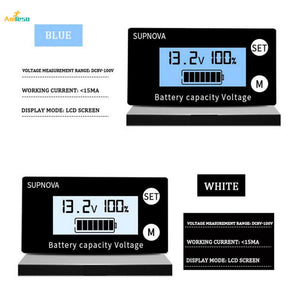 Dc 8v-100v Battery Capacity Indicator Lead Acid Lithium Lifepo4 Car Motorcycle Voltmeter Voltage Gauge 12v 24v 48v 72v