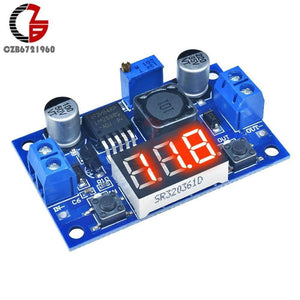Lm2596 2a Buck Step-down Power Converter Module Dc 4.0~40 To 1.3-37v Led Voltmeter