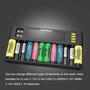 Liitokala Lii-s12 18650 Battery Charger – 12+2 Bay Smart Universal Charger