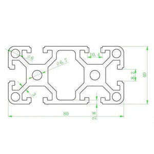 T-4080 Aluminum Extrusion Profile 40x80mm 1 Meter for CNC Machines, 3D Printers, Linear Rails