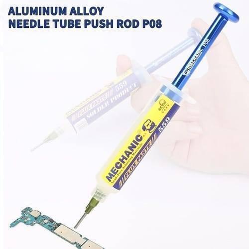Mechanic P08 Aluminum Alloy Needle Tube Piston Solder Paste Flux Welding Oil Booster Pusher
