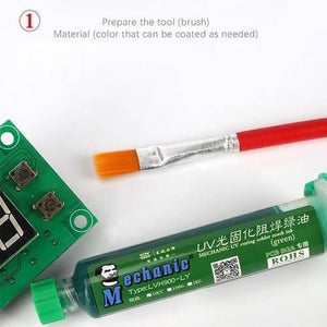 Green Mechanic Uv Curable 10cc Solder Mask Ink Pcb Fixing Repairing Welding Oil Paint Prevent Corrosive Arcing