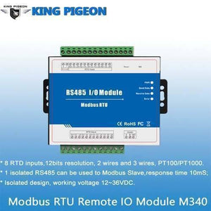 Modbus Slave Rtd Remote I/o Module Data Acquisition 8 Rtd Inputs 12~36vdc With Anti-reverse Protection M340