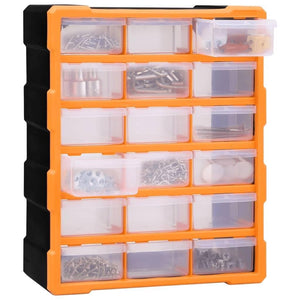 K503 Box Storage Box with 18pcs Drawers, Storage Box for Electronic Components, Drawer Storage, Screw Parts Storage Box 38x16x47 Cm